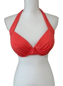 Top de bikini Tommy Bahama talla 38C perla con aros halter paraíso coral naranja - Imagen 1 de 10