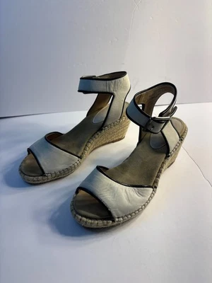 Sandalias de cuña Johnston & Murphy para mujer EE. UU. 7M gris cómodo correa ajustable para el tobillo Foto 1 de 4