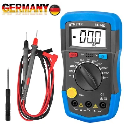 BTMETER Medidor de capacidad digital probador de condensador 200pF-20mF MINI LCD medidores