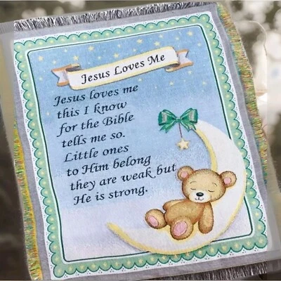 Tapiz Jesus Loves Me nuevo en paquete manta infantil guardería  Foto 1 de 4