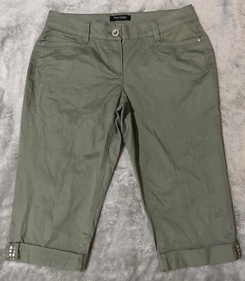 Pantalones capri elásticos de pedal ajustados verdes mercado negro de la Casa Blanca talla 6 Foto 1 de 4