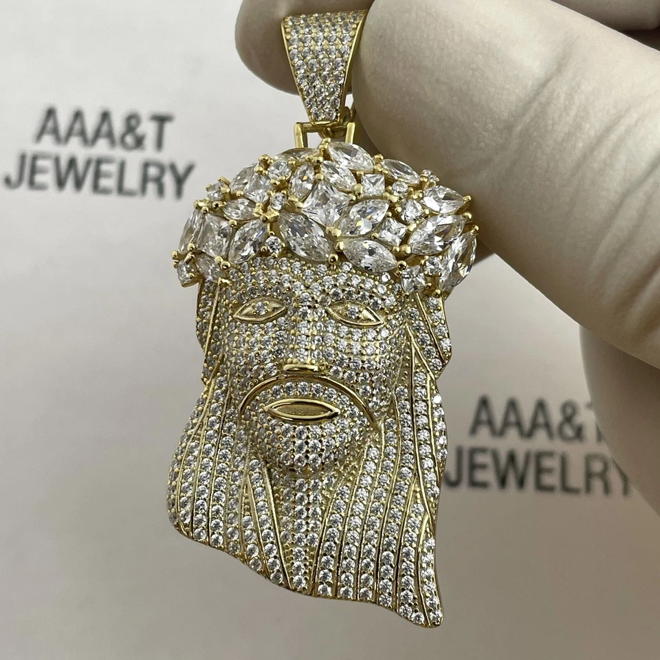 925 Solid Sterling silver Cubic Zirconia JESUS Pendants - Imagem 1 de 1