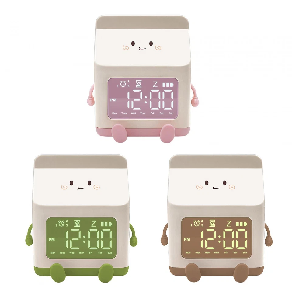 Alarm clock, bedside alarm clock Silent timer, milk carton snooze function, 3 - Image 1 of 1