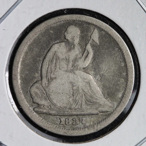 1837 NS Seated Liberty Silver Dime CHOICE VG+ E171 ALA Cover