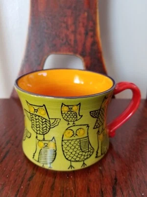 Taza de café PIER 1 IMPORTS OWL taza de té pintada a mano repuesto apilable Foto 1 de 4
