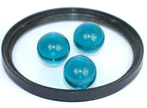New Inventory 3 Pcs Brazilian Blue Apatite 48 Ct Gemstone Ball Lot AD342 - Picture 1 of 9