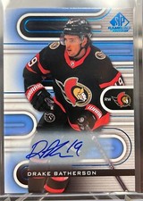 2022-23 UD SP Game Used Blue Authentic Rookies Drake Batherson