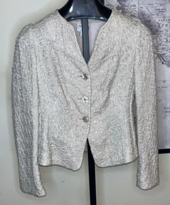 Armani Collections 6 Italy Metallic Thread Neutral Jacket - Picture 1 of 8