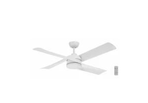 Indoor or Outdoor Matte White Ceiling Fan w/Remote Control 52" Width Damp Rated - Picture 1 of 6