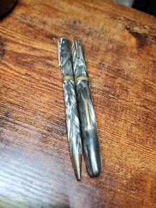 Vintage Parker Parkette Deluxe Füllfederhalter und Bleistift Set grau 14k Zephyr  - Bild 1 von 13