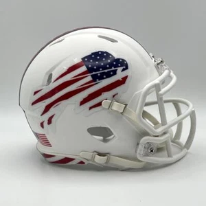 Buffalo Bills CUSTOM Matte White - Stars & Stripes Mini Football Helmet - Picture 1 of 3
