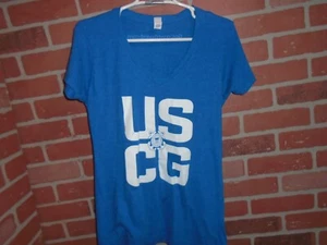 UNITED STATES COAST GUARD WOMANS PROMO VNECK TSHIRT SIZE LARGE WORN 1 TIME - Picture 1 of 3