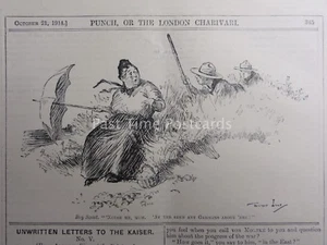 WW1 - BOY SCOUT XCUSE ME MUM AV YER SEEN ANY GERMANS 21st Oct 1914 Punch Cartoon - Picture 1 of 2