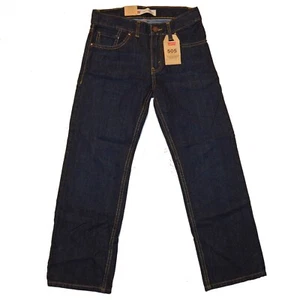 Levi's 505 Boys Midnight Blue Denim Straight-Fit Jeans 8 12 NWT - Picture 1 of 2