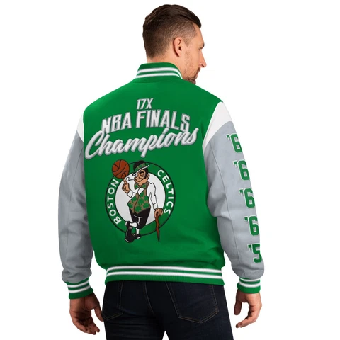 Boston Celtics 17 time Finals Champions Franchise Commemortive Jacket- Green Cover