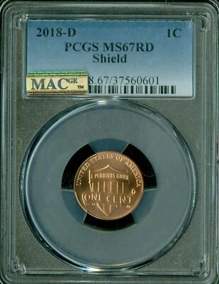 2018 D LINCOLN CENT PCGS MS67 RED PQ 2ND FINEST MAC SPOTLESS * - Image 1 of 2