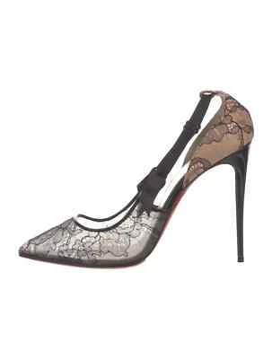 Zapatos de salón CHRISTIAN LOUBOUTIN Hot Jeanbi 100 de encaje negro 10,5 IT 40,5 muy buenos y en caja Foto 1 de 4