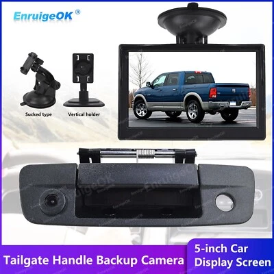 5" Monitor & Handle Backup Rear view Camera For Dodge Ram 1500 2500 (2009-2017) - Image 1 of 4