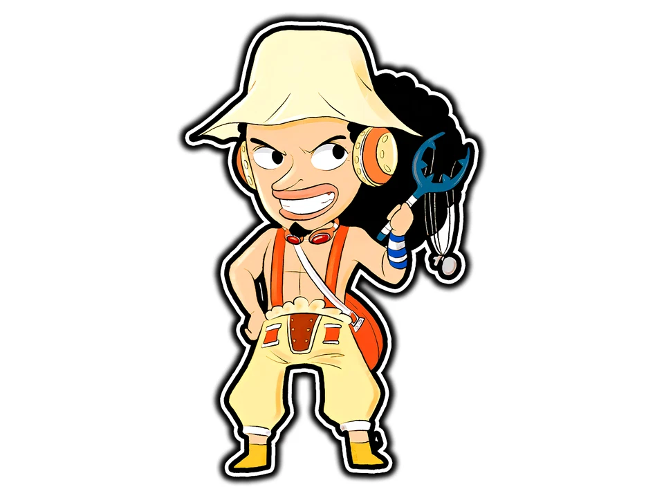 Usopp Chibi Pirate Hero Adhesivo Impermeable Vinilo Calcomanía Troquelada Coche Laptop Foto 1 de 1