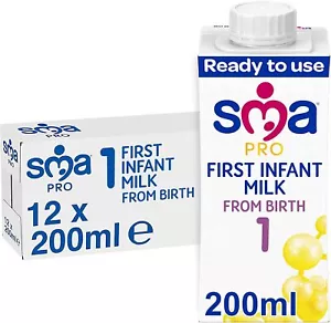 SMA Pro First Infant Baby Milk, from Birth, Ready to Use, Liquid Formula Milk,  - Picture 1 of 7
