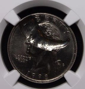 1998-D Quarter Mint Error US Coins Error Struck thru-Double Struck RARE LOOK NGC - Picture 1 of 4