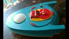 VINTAGE SPACE SHIP UNIVERSE UTOPIAN CAR TIN TOY BATT. OPERATED USSR SOVIET ERA
