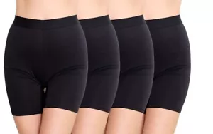 Nabtos Women Black Boyshort Brief Underwear Pack 4 Anti Chafing Long short Small - Picture 1 of 4