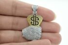 Hip Hop 14K Yellow Gold Finish Rapper Money Grabber Iced Flashy Pendant