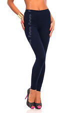 Full Length Navy Premium Cotton Leggings Comfortable & Stretchy Pants Sizes 8-22