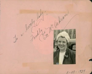 Vintage Eve McAchran (??) Autogramm - Bild 1 von 1