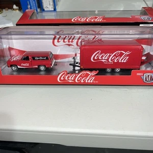 M2 Coca-Cola COKE 1973 Chevrolet Cheyenne 10 & 1957 Chevy Gasser with trailer - Picture 1 of 8