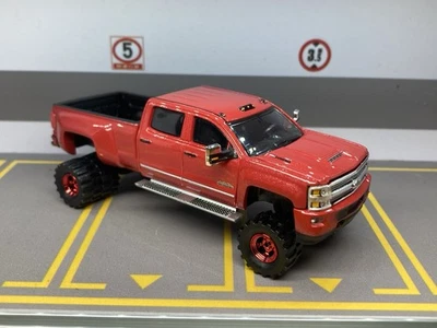 2018 Chevy Silverado 3500 Dually Lifted 4x4 Truck 1/64 Diecast Custom Diesel - Image 1 of 4