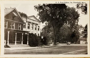 SO. HIRSCHFELD, MASS. C.1940 PC.(M46)~ANSICHT VON POST UND BANK - Bild 1 von 2