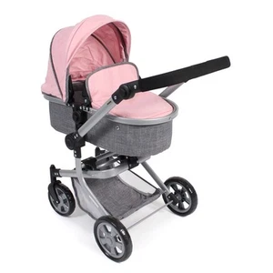 Bayer Chic 2000 Kombi-Puppenwagen Kinderwagen MIKA Melange grau-rosa NEU - Bild 1 von 7