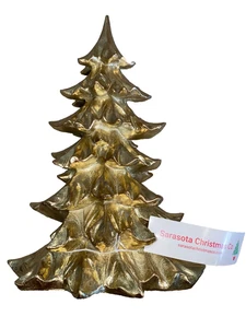Sarasota Weihnachten Elegant 14" Gold Feiertag Dekor Harz Baum Neu Neu mit Etikett - Bild 1 von 4