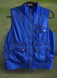 Ralph Lauren gilet golf uomo medio leggero blu zip davanti tasche esterne - Foto 1 di 8