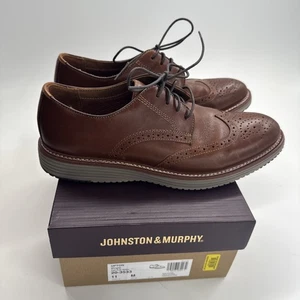 Johnston & Murphy Leder Upton Budapester Oxford Schuhe Herren 11 M hellbraun elegant mit Karton - Bild 1 von 13