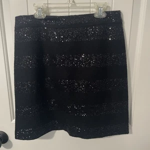 Falda para mujer Ann Taylor Loft negra de lentejuelas totalmente forrada talla 6 - Imagen 1 de 6