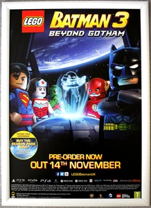 LEGO Batman 3 Beyond Gotham RARE PS4 PS3 PC XBOX ONE 42cm x 59cm Promo Poster #2 - Picture 1 of 2