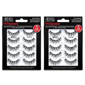 Ardell Wispies False Eyelashes 5 Count Pack of 2 Black Volumizing Lashes - Picture 1 of 5