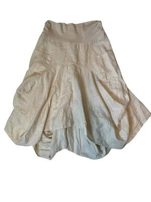 Falda Harén Neiman Marcus Lino Bronceado Globo Lagenlook Boho Campesino Tulipán Talla S Foto 1 de 4