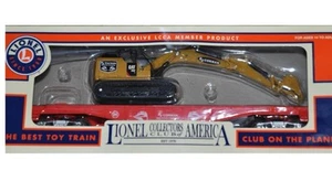 LIONEL RJ CORMAN FLAT CAR W/ CAT EXCAVATOR (LCCA) 2201220! O GAUGE CATERPILLAR - Picture 1 of 2
