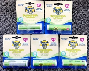 Paquete de 5 barras de protector solar de aloe vera Banana Boat FPS 45 UVA UVB .15 OZ NUEVO - Imagen 1 de 4