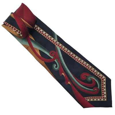 Corbata Pierre Cardin Para Hombres Tonos Joya Remolinos y Geométrica Seda Importada EE. UU. 59x4 Foto 1 de 4