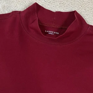 LANDS' END Herren Super T Gr. Large 42-44 Langarm Kirschrot Stehkragen Pullover - Bild 1 von 6