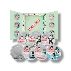 2025 Monopoly 90th Anniversary - Silver Plated Coin Pack Set - Picture 1 of 8