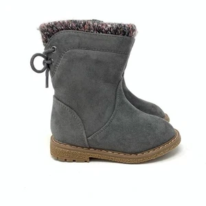 Cat & Jack Faux Suede Walda Gray Boots Baby Size 5 - Picture 1 of 9