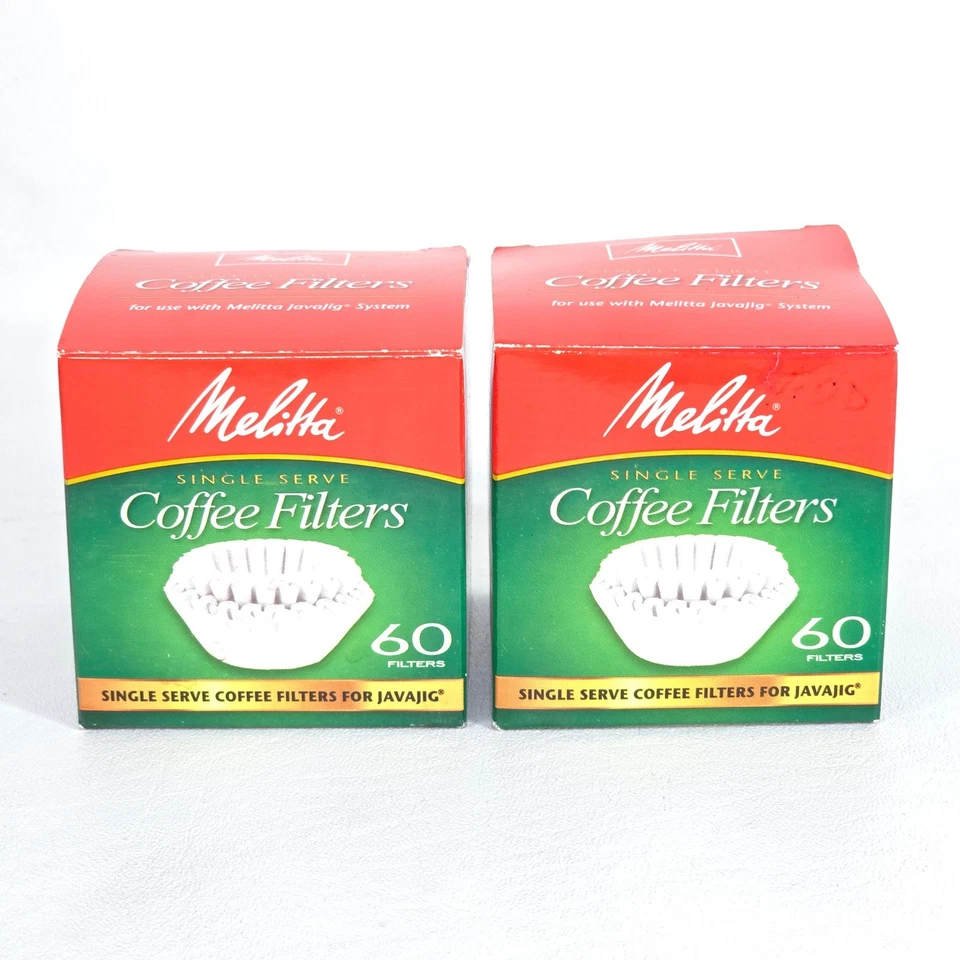2 Boxes Of Melitta Single Serve Coffee Filters For JavaJig 60 Count (total 120)