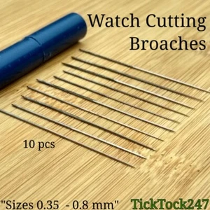 Brochas de reloj x10 agujeros de corte de ampliación agujas y movimientos brocha 0,35-0,8 mm - Imagen 1 de 1