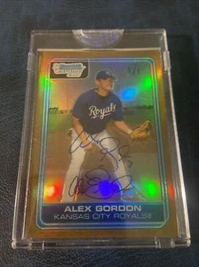 1 OF 1 ALEX GORDON 2006 Bowman Originals GOLD REFRACTOR AUTO RC 1/1 KC ROYALS - Picture 1 of 3